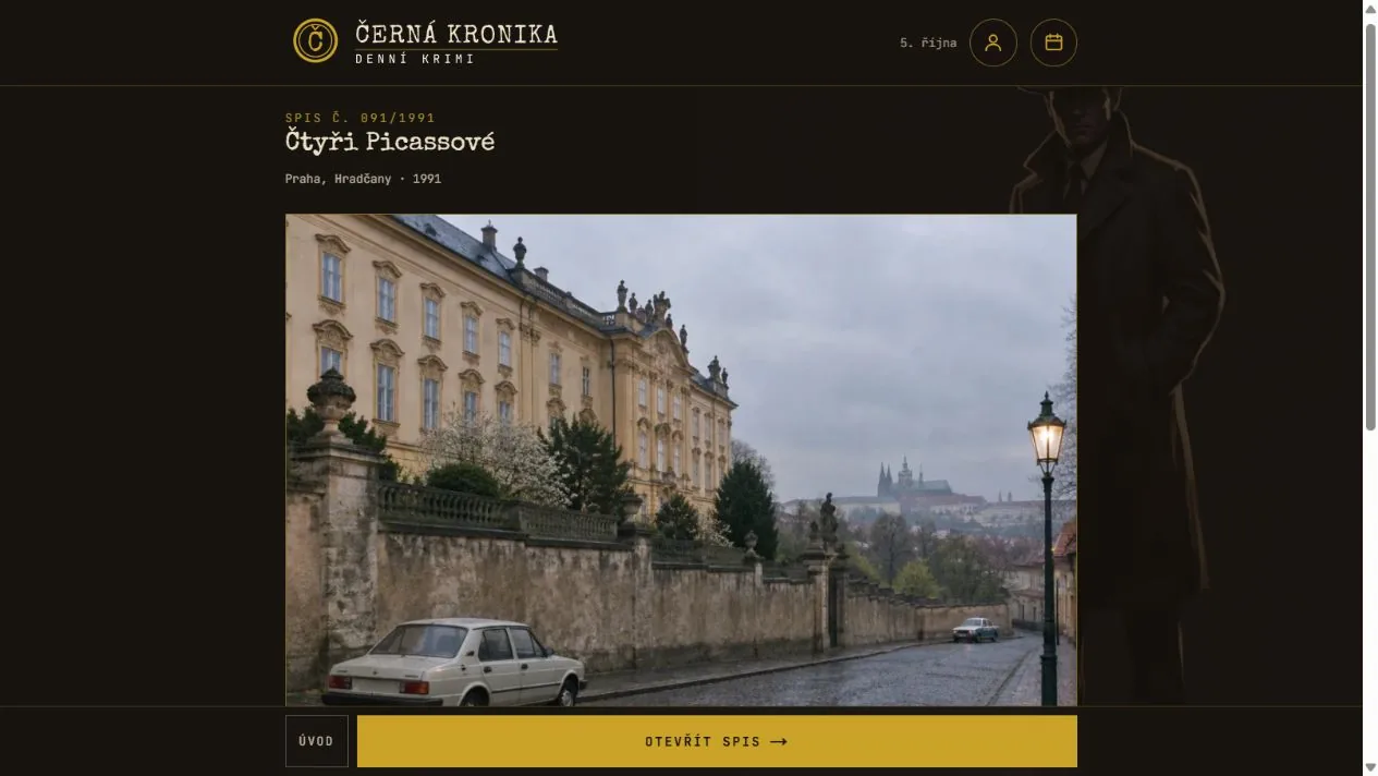 Příběh případu a pravidla vyšetřování / Case story and investigation rules