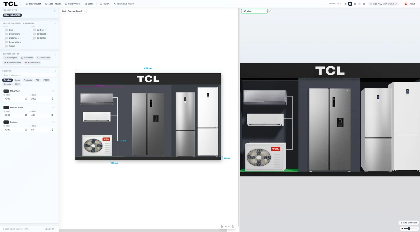 Vystavení domácích spotřebičů ve 2D a 3D / Appliance display in 2D and 3D
