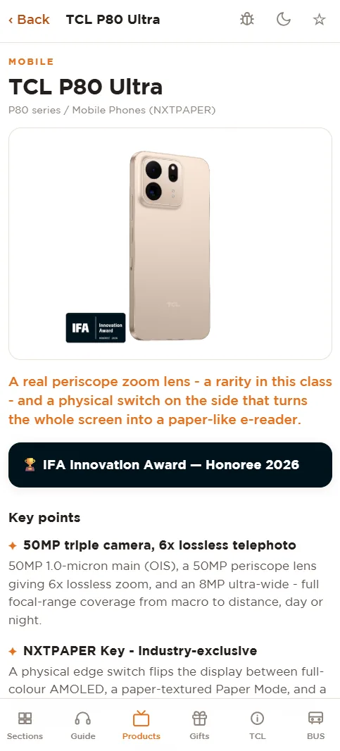 TCL IFA 2026 — Event Guide — screen 1