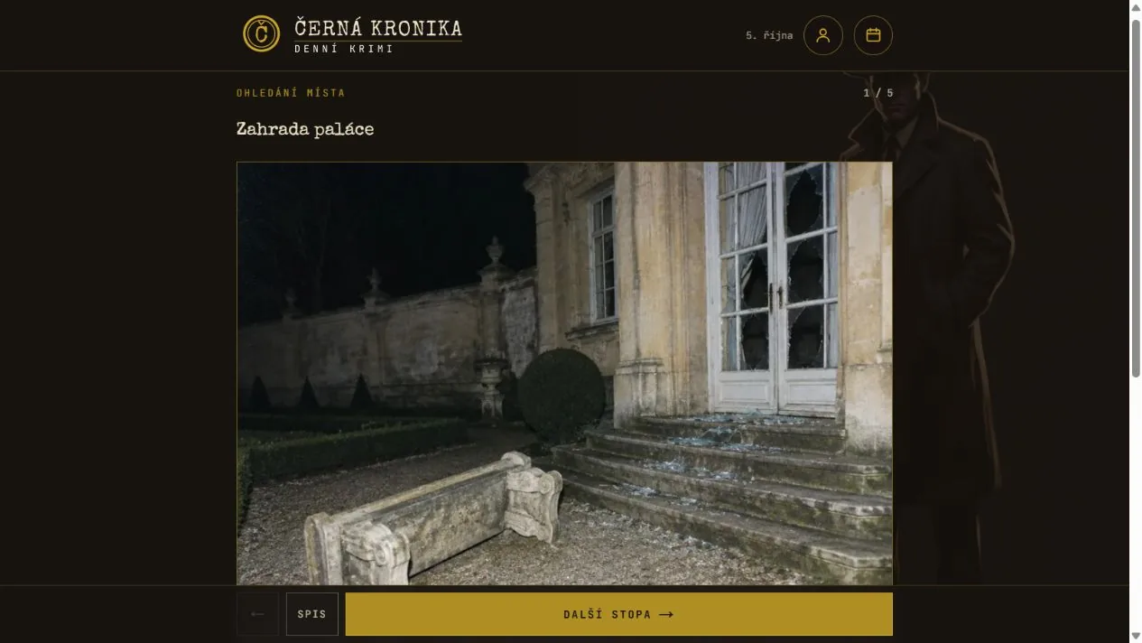 Ohledání místa a hledání stop / Crime-scene examination and clue search